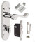HANDLESTORE Shaped Scroll Bathroom Door Handle with Hinges - Lock Options - Polished Chrome (Handles + 63mm Lock)