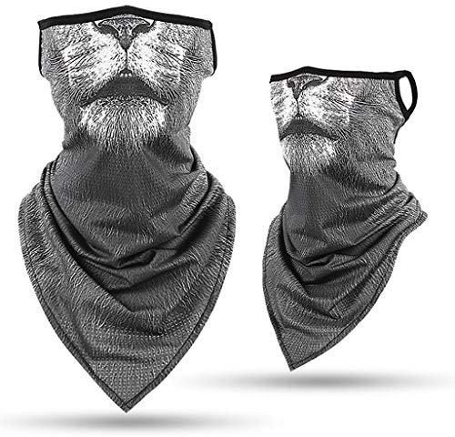 riou Herren Schlauchschal Multifunktionstuch Motorrad Mundschutz Halstuch 3D Tier Gedruckt Lustig Bandana Schlauchtuch