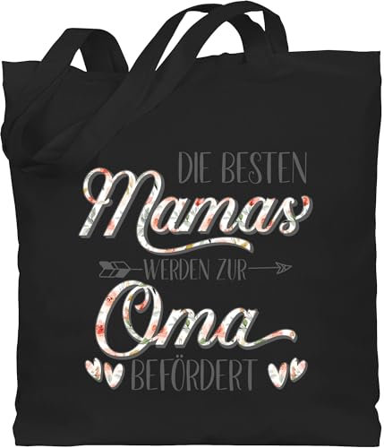 Baumwolltasche - Geschenk - Die besten Mamas werden zur Oma befördert - Unisize - Schwarz - geschenke für werdende omas kleinigkeit omi pregnancy announcement beutel geschenkidee großeltern