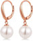 Perlenohrringe Roségold Perlen Ohrringe Weißgold Hängend für Damen Silber Perlenohrringe Hängend Ohrringe Pearl Earrings