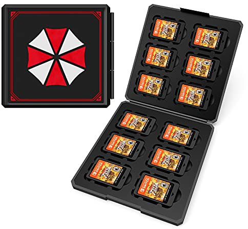 UFOPETIE 12 in 1 Game Card Case for Nintendo Switch, Black, Hard Shell, Compatible with Nintendo Switch Game Cards