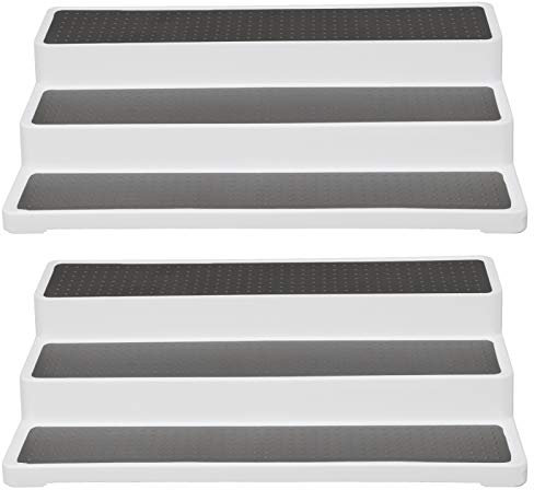 Alvinlite Spice Storage Rack 3-stufiges Spice Rack Modernes Design Wasserdichter und rutschfester Regal-Küchenorganisator für die Verwendung in Pantry-Schränken oder Arbeitsplatten