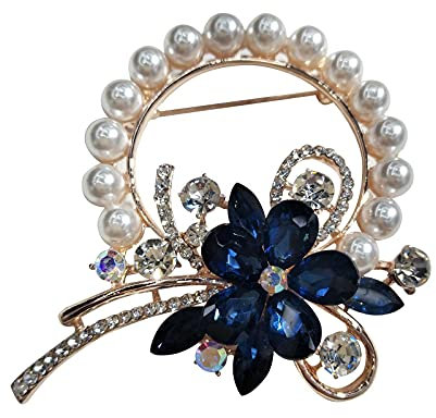 hcma Nouvelle arrivée Mode Broches en Diamant élégante Broche en Pierre de Cristal Grande Broche de Perle de Luxe pour Les Femmes