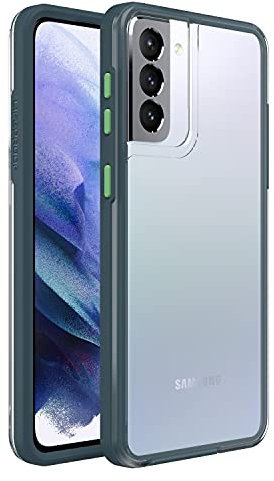 LifeProof SEE Hülle für Samsung Galaxy S21+ 5G, stoßfest, Sturzschutz bis 2 Meter, ultraschlank, schützende transparente Hülle, Nachhaltig hergestellt, Transparent/Blau