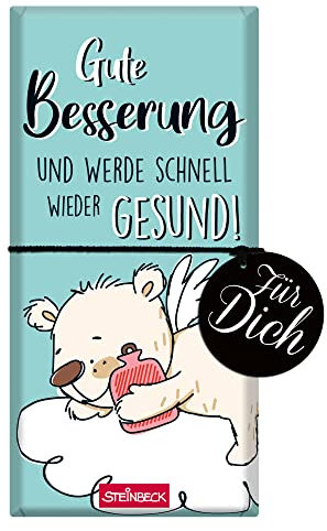 STEINBECK Gute Besserung Geschenk-Schokolade 100g Tafel Gute Besserung und werde schnell wieder gesund Mitbringsel Krankenbesuch