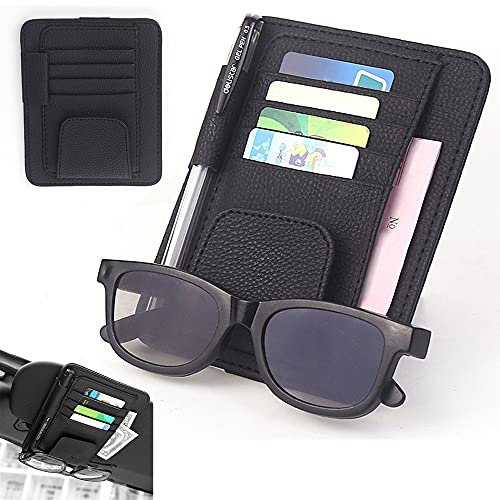 HAOBIN Auto GläSer Halter Clip Auto Sonnenblende Tasche Auto Sonnenblenden Organizer Auto Visor Organizer Multifunktions Auto Sonnenblende Veranstalter Tasche Zur Aufbewahrung Von Karten Und Brillen