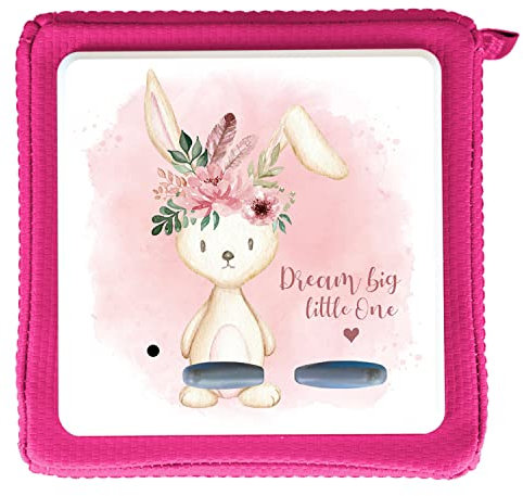 MeinBaby123® Schutzfolie kompatibel mit Toniebox | Schutzcover selbstklebend | Premium Qualität | Aufkleber passgenau I Folie Sticker I Toniebox Zubehör (Hase Dream Big)