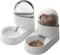 Automatic Pet Feeder Dispenser Set - 2L Outdoor Pet Food and Water Dispensers Bottles for Dog, Cat, white Automatic Pet Feeder,Dog Water Automatic Pet