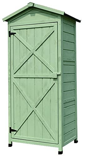 ExpressLeopard Lagerschuppen, Vertikaler Outdoor-Multifunktionsschrank, Outdoor-Gartenwerkzeug-Organizer-Box, Für Garten, Hof, Rasen (Color : Green, S : 155.5x64cm)