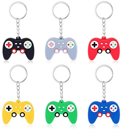 YUTOU 6 Stück Videospiel Controller Schlüsselanhänger Spiel Schlüsselanhänger Spiel Schlüsselbund Game Controller Griff Schlüsselanhänger Charms für Videospiel Party Favors Geburtstag