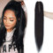SEGO Ponytail Haarteil Echthaar Zopf Extension mit Klammer Clip in Pferdeschwanz Haarverlängerung 100% Remy Haar Hair Piece glatt 22(55cm)-120g Schwarz #1