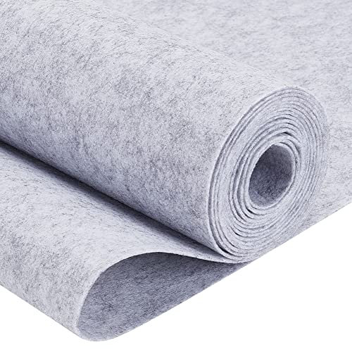BENECREAT 40cmx3m Filzstoff Hellgrau, Schmuckschatullenfutter für Urlaubsdekorationen, Fotorahmen und DIY Schmuckschatullen, Stoffstäbchen, Dicke: 1mm