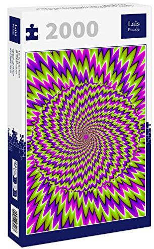 Lais Puzzle Grüner, lila und rosa Hintergrund mit Sich bewegender Kugel. Optische Täuschung der Bewegung 2000 Teile