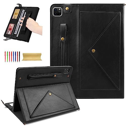 Dteck Schutzhülle für iPad Air 13 Zoll M2 2024, iPad Pro 12,9 Zoll Hülle 2022/2021/2020 mit Stifthalter, Premium-PU-Leder, Business-Smart-Ständer, Folio-Abdeckung, automatische
