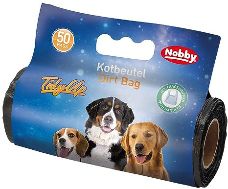 Nobby 67398 TidyUp Kotbeutel mit Tragegriff schwarz 50 Beutel