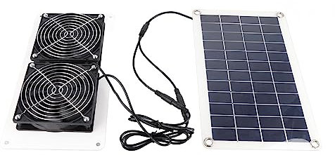 UPQRSG Kit de Ventilateur de Panneau Solaire 10 W 18 V étanche à énergie Solaire Double Ventilateur, Panneau Solaire Portable Pro Avec Ventilateur D'échappement Solaire pour Serre, Abri de Jardin