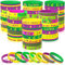 JUNEBRUSHS Mardi Gras Partyzubehör, 64 Stück, Silikon-Gummi-Armbänder für Karneval, Partyzubehör, Dekorationen, Geschenktüten, Füllstoffe, Zubehör (8 Designs)