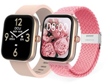 DCU TECNOLOGIC - Smartwatch Los Ángeles - Reloj Inteligente - Incluye 2 Correas: Silicona y Nailon - Pantalla Táctil TFT 1,8'' - 22 Modos de Deporte