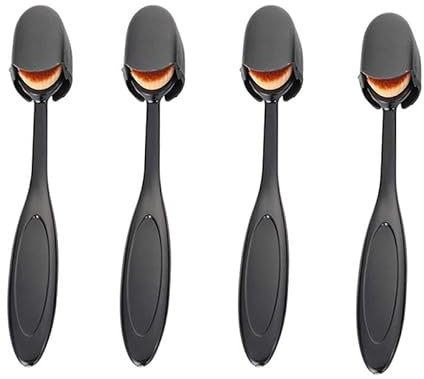 Lot de 4 pinceaux à estomper, estomper, fond d'encre, pinceau de fond pour le maquillage ou le dessin, marron