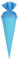 itenga kleine Bastelschultüte Geschwister Schultütenrohling Zuckertüte Schultüte 35cm rund mit Filzverschluss (hellblau/pazifikblau)