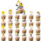 Straßenschild Baufahrzeug Cupcake Topper, 25 Stück Bagger Muffin Dekoration, Baufahrzeuge Happy Birthday Tortendeko für Geburtstag Themen Party Dekoration Supplies