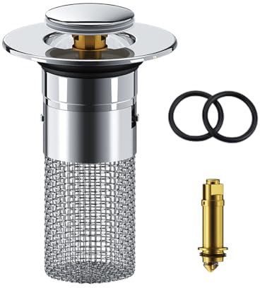 Filtre Evier Cuisine,2024 New Tamis Cuisine,Filtre Evier,Bonde Lavabo Universel, Bouchon de Lavabo Pop-Up, Flitre de Vidange Anti-Blocage avec Panier-Filtre Amovible (1 Pcs)