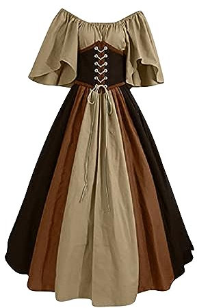 Susenstone 2024 Robe Medievale Femme Grande Taille Victorienne Steampunk Gothique Vintage Medievale Steampunk Costume MéDiéVal Femme DéGuisement Victorienne DéGuisements Dress Halloween Renaissance