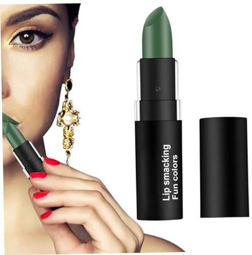 Mattes Lippenstift, langlebiger Lipstick mit mattem Lippenstift mit mattem Lippenstift wasserdichte Lippenstifte für Halloween-Make-up, Olivengrün