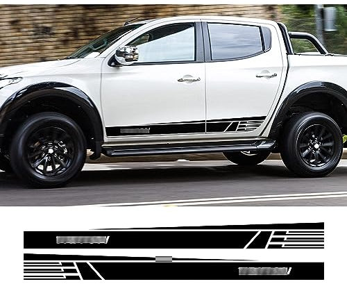 Karosserie Aufkleber Aufkleber,für Mitsubishi l200 Triton Pickup,Autotür Seitenschweller Sticker Außen Zubehör,A-Black