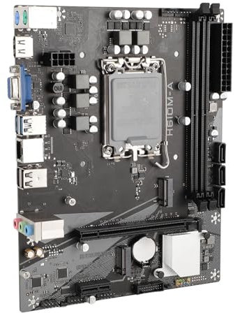 Soporte de Ranura para Placa Base para Puertos Ddr4 Nvme Lga1700 Ata3.0 M.2 H610M‐a Usb3.0, Placas Base