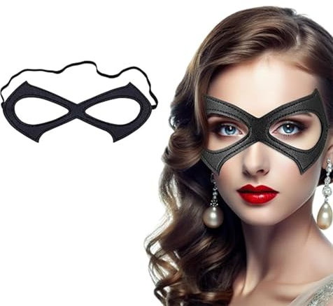 dinghaole Catwoman Maske, Halloween Katzen Maske, Katzenmaske Schwarze Katze Maske, Kätzchen Ledermaske für Damen Frauen Mädchen Cosplay Maske für Karneval Halloween Party Ball