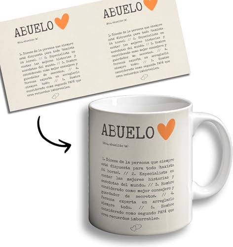 Oops Taza Cerámica 350ml - Mug Frases Familia - Regalo Original - Apto Microondas y Lavavajillas - Taza Café/Té - Desayuno (Abuelo)