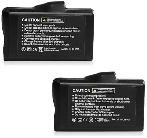 2Pcs Rechargeable Lithium Polymer Battery, 5200mAh 7.4V Lithium Ion Batteries with Female Interface for Heated Clothes, Heated Scarves - UL FCC Safety Certification