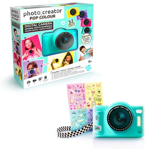 Canal Toys Appareil Photo Numérique Enfant Double Objectif - Mini Caméra Compact Vert avec Mode Selfie pour 8+ Ans - 32 MégaPixels, Écran LCD, 20 Cadres et 5 Filtres, Carte SD 4Go Incluse