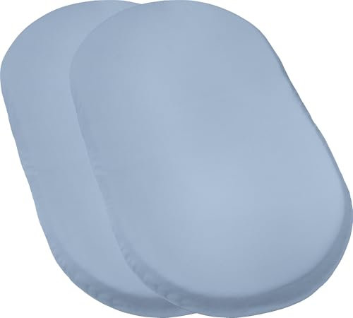 Erwin Müller Baby-Spannbettlaken Murnau 2er-Pack Single-Jersey - hellblau Größe 40x70 cm oval - hautfreundlich, atmungsaktiv, bügelfrei, strapazierstark