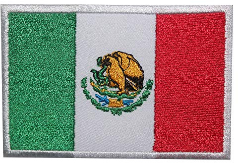 Parche bordado con el logotipo de la bandera de México, parche para planchar o coser