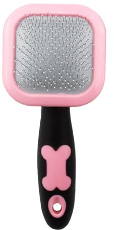 Tgsedr Dog Brush for Grooming Self Cleaning Slicker Dog Cat Hair Pin Brush for Small Dogs Puppy Rabbits Pink