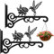BIZOI Support de Panier Suspendu à Montage Mural, 2 Pièces Support Crochet Plante, Cochets Muraux en Fer pour Plantes, Pots de Fleurs, Décoration de Jardin et Balcon (Noir)