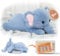 Mewaii Weighted Stuffed Animal with Microwave Heat Pad - 23inch Weighted Elephant Plush with Adjustable, Heatable & Coolable Bag for Anxiety Relief and Calming Companion for Adults Kids(5.0Lbs)