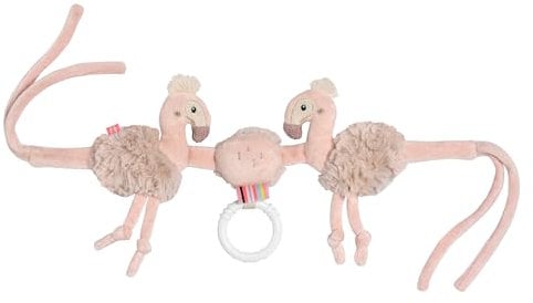 Fehn Kinderwagenkette Flamingo – Mobile-Kette mit niedlichen Flamingo-Figuren zum flexiblen Aufhängen an Kinderwagen, Babyschale, Bettchen, Wiege, Spielbogen für Babys und Kleinkinder ab Geburt