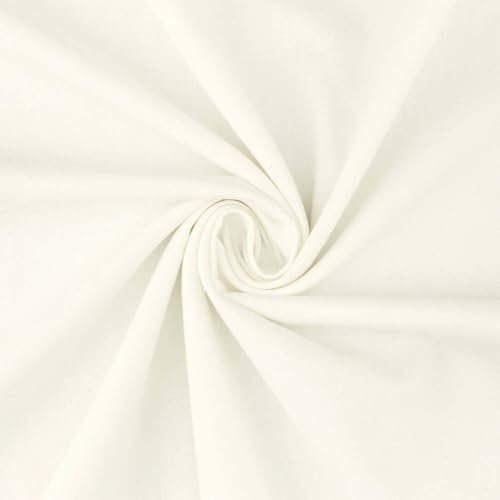 Baumwollstoff Ben, Meterware, Fahnentuch, Cretonne, uni weiß (Länge am Stück: ab 100cm / Breite: 144cm)