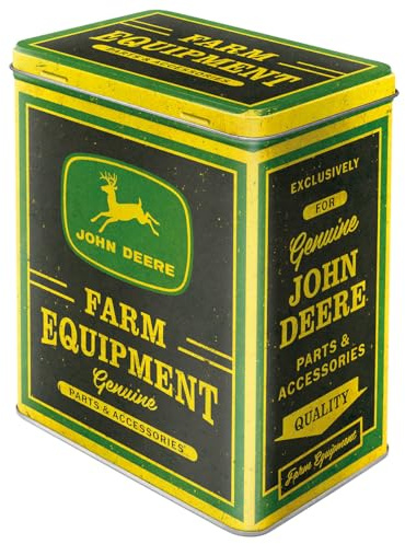 Nostalgic-Art Retro Vorratsdose L, 3 l, John Deere – Genuine Farm Equipment | Original John Deere Lizenzprodukt (OLP), Große Kaffee-Dose aus Blech, Vintage Design, Geschenk-Idee für Traktor-Fans