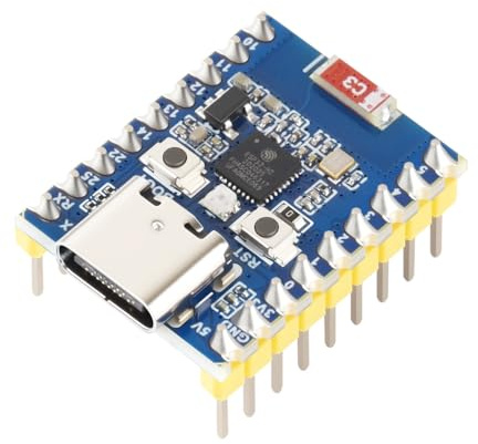Waveshare ESP32-H2 Mini Development Board with ESP32-H2FH4S, 96MHz Processor, 4MB Flash, Support BLE/Zigbee/Thread Wireless Communication, with Pre-soldered Headers