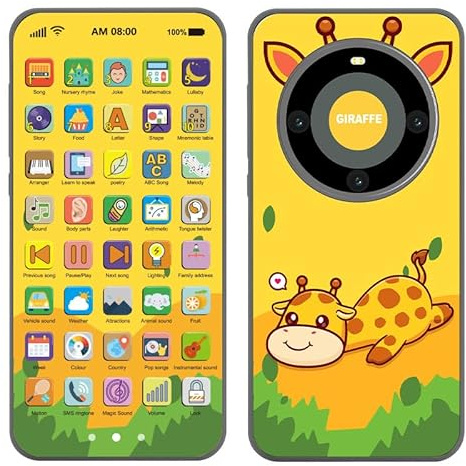 Bambebe Wiederaufladbares Baby Handy Spielzeug ab 1 Jahr, Interaktives Lernspielzeug mit Musik, Pädagogisches Babyspielzeug 12-18 Monate, Geschenkidee für Jungen & Mädchen(Englische Version)