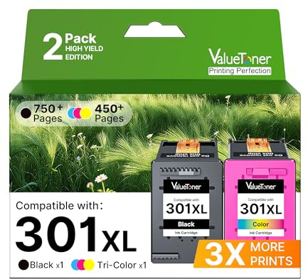 Valuetoner 301 XL Druckerpatronen Kompatibel für HP 301 Druckerpatronen | 301 Druckerpatronen Multipack für HP Deskjet 2540 Patronen 1010 2543 Officejet 4630 2620 Envy 5534 4500 4502 4504 (2er-Pack)
