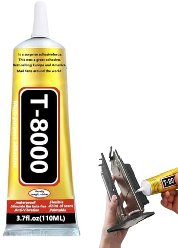 110ML T8000 Handy Display Kleber,Smartphone Kleber,Starker Transparenter Mehrzweckkleber für Smartphone Bildschirmreparatur, Holz, Glas, Keramik, Stoff und Metall - Wasserfest, Flexibel