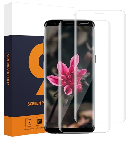 Carantee 2 Pack Verre Trempé pour Samsung Galaxy S9, Haute Sensibilité Vitre Protection, Dureté 9H, 0,33mm Sans Bulle, Anti Rayures, Couverture 3D Transparent, Haute définition S9 Protection Écran