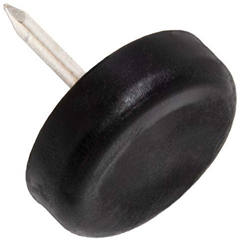 Adsamm® / 32 x Kunststoffgleiter mit Nagel / Schwarz / Ø 20 mm / rund / Möbelgleiter mit Nagel / Möbel- und Bodenschutz in Adsamm® Qualität