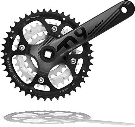 SUNRACE Unisex-Adult Guarnitura MTB 3x9V 22/32/42 Denti x 175mm, Nero, Einheitsgröße