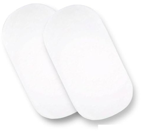 Sasma Home - Pair of 100% Cotton Moses Basket Fitted Sheets - Baby Cradle Sheets, Bassinet Fitted Sheets - 35x75cm - White